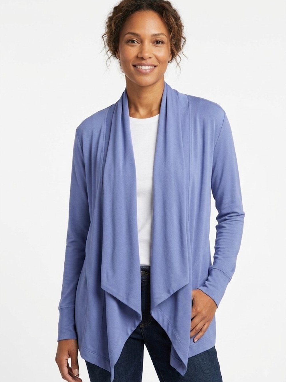 Athleta Pranayama Restore Wrap Open-Front Draped Cardigan